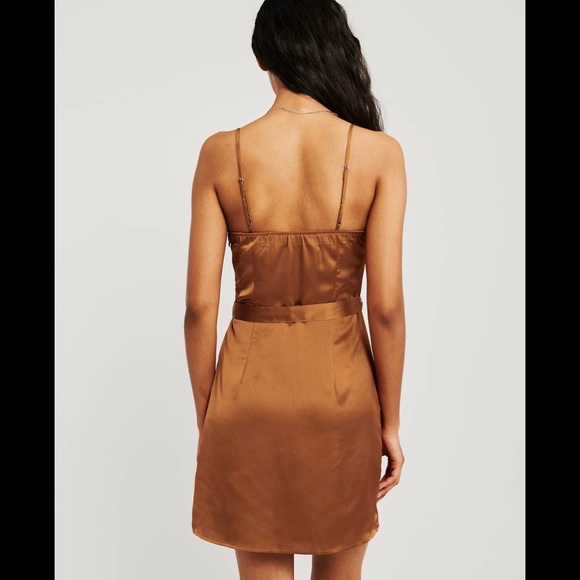A&F satin belted cami mini slip dress sz XS petite - Picture 4 of 8